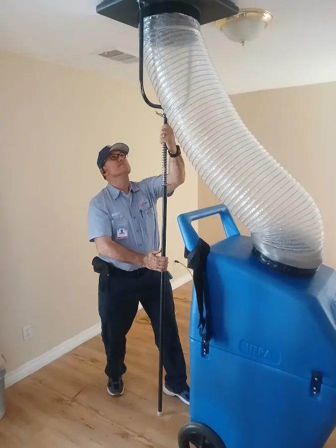 HVAC Installation technician using HEPA equipment in Penitas